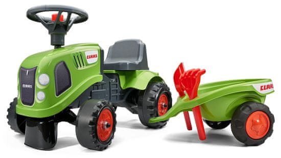 Falk traktor Claas z volanom in prikolico, zelen