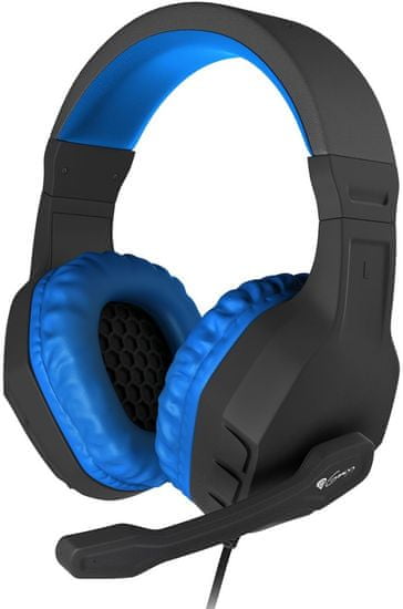 Genesis Argon 200 gaming naglavne slušalke z mikrofonom, STEREO 2.0, LED osvetlitev, črno-modre - odprta embalaža