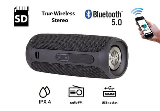 Manta SPK130GO Bluetooth zvočnik, črn