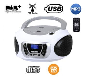 Trevi CMP 510 Boombox, DAB/DAB+, CD predvajalnik, USB, MP3, bel