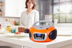 Trevi CMP 510 Boombox, DAB/DAB+, CD predvajalnik, USB, MP3, oranžen