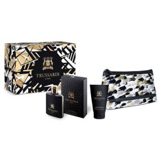Trussardi jev darilni set, Uomo 2011, EDT 100 ml, gel za prhanje 100 ml, kozmetična torbica