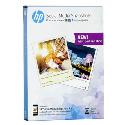 Posnetki HP Social Media, 25 listov, 10 x 13 cm, Posnetki HP Social Media, 25 listov, 10 x 13 cm