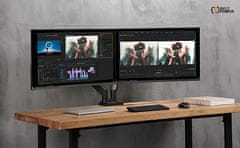 Omega OUPC24D namizni nosilec za dva monitorja, 33,02cm (13) - 68,58cm (27), vrtljiv v vse smeri - odprta embalaža