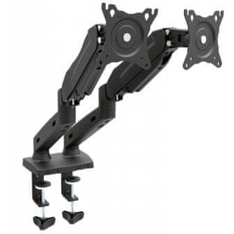 Omega OUPC24D namizni nosilec za dva monitorja, 33,02cm (13) - 68,58cm (27), vrtljiv v vse smeri