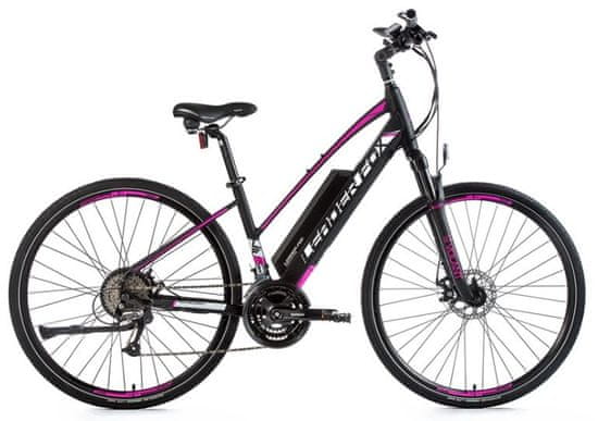 Leader Fox Venosa Cross žensko električno kolo, 16,5, mat črno/vijolično