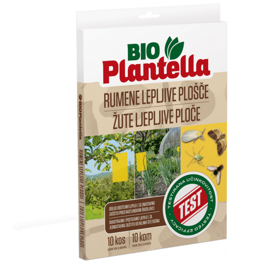 Bio Plantella rumene lepljive plošče, 10 kosov