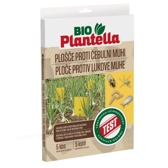 Bio Plantella rumene lepljive plošče proti čebulni muhi, 5 kosov