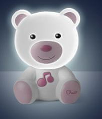 Chicco Medvedek nočna svetilka, z glasbo, roza