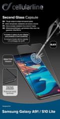 CellularLine zaščitno steklo za Samsung Galaxy A91/S10 Lite, črno