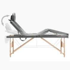 Vidaxl Masažna miza s 4 conami lesen okvir antracit 186x68 cm