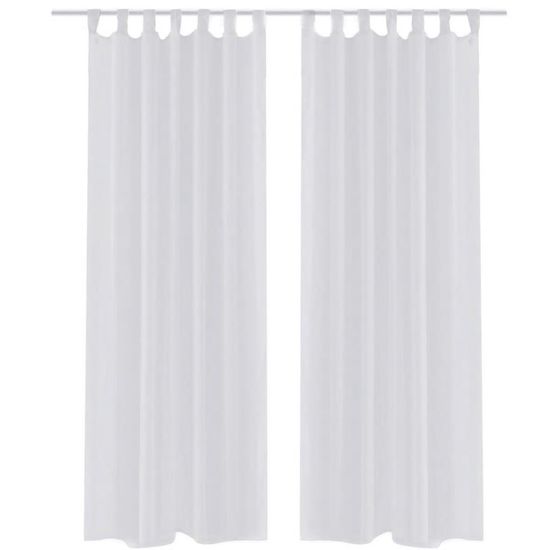 Vidaxl Bela Prosojna Zavesa 140 x 245 cm 2 kosa