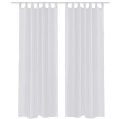 Vidaxl Bela prosojna Zavesa 140 x 225 cm 2 kosa