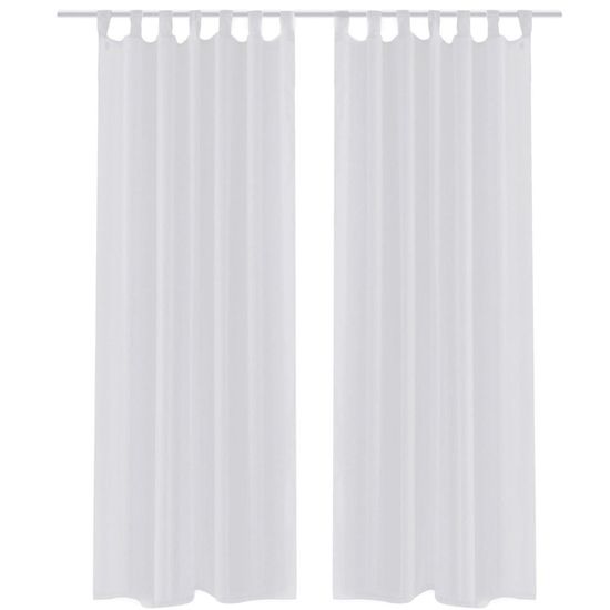 Vidaxl Bela prosojna Zavesa 140 x 225 cm 2 kosa