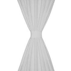 shumee 2 kosa belih satenasih zaves z obročki 140 x 175 cm