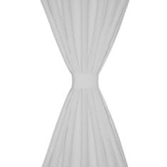 shumee 2 kosa belih satenasih zaves z obročki 140 x 245 cm