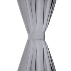 shumee Zatemnitvene zavese 2 kosa z obročki 135x175 cm sive barve