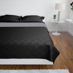 Vidaxl 130883 Double-sided Quilted Bedspread Black/Grey 170 x 210 cm