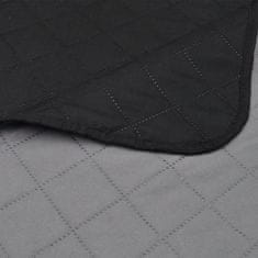 Vidaxl 130883 Double-sided Quilted Bedspread Black/Grey 170 x 210 cm