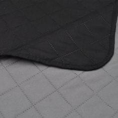 Vidaxl 130884 Double-sided Quilted Bedspread Black/Grey 220 x 240 cm