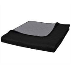 Vidaxl 130883 Double-sided Quilted Bedspread Black/Grey 170 x 210 cm
