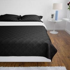 Vidaxl 130888 Double-sided Quilted Bedspread Black/White 230 x 260 cm