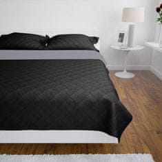 Vidaxl 130885 Double-sided Quilted Bedspread Black/Grey 230 x 260 cm