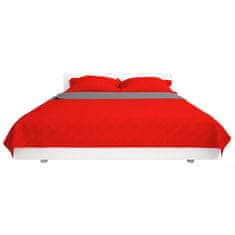 Vidaxl 131557 Double-sided Quilted Bedspread Red and Grey 230x260 cm
