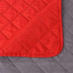 Vidaxl 131556 Double-sided Quilted Bedspread Red and Grey 220x240 cm