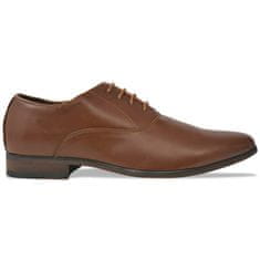 Vidaxl Elegantni moški čevlji z vezalkami rjavi velikost 42 PU usnje