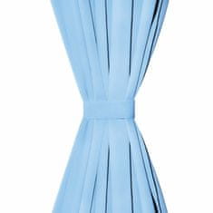 Vidaxl Zavese iz mikro satena 2 kosa z zankami 140x245 cm turkizne
