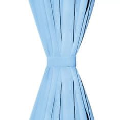 Vidaxl Zavese iz mikro satena 2 kosa z zankami 140x175 cm turkizne