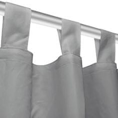 Vidaxl Zavese iz mikro satena 2 kosa z zankami 140x175 cm sive barve