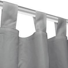Vidaxl Zavese iz mikro satena 2 kosa z zankami 140x245 cm sive barve