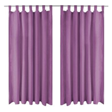 Vidaxl Zavese iz mikro satena 2 kosa z zankami 140x175 cm lila barve