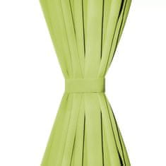Vidaxl Zavese iz mikro satena 2 kosa z zankami 140x245 cm zelene barve