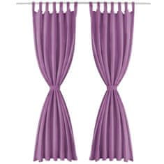 Vidaxl Zavese iz mikro satena 2 kosa z zankami 140x225 cm lila barve