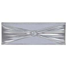 Greatstore Raztegljiv trak za stol z diamantno zaponko 25 kosov srebrn