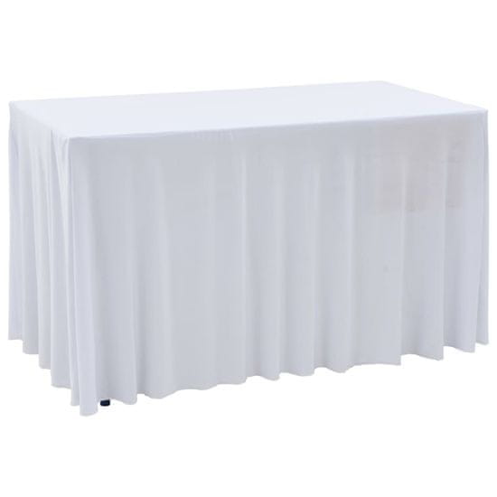 Vidaxl Raztegljiva pregrinjala za mizo 2 kosa 243x76x74 cm bela