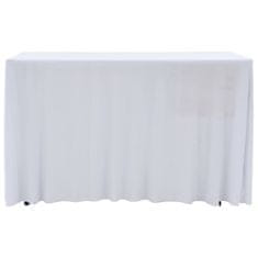 Vidaxl Raztegljiva pregrinjala za mizo 2 kosa 243x76x74 cm bela