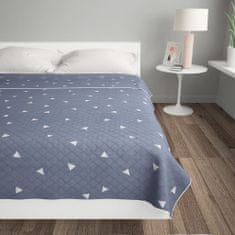 Greatstore Prevleka za posteljo, temno modra, 220x240 cm, ultrazvočno prešita