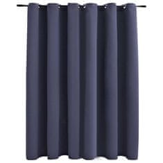 Vidaxl Zatemnitvena zavesa z obročki antracitna 290x245 cm