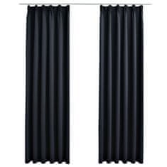 Vidaxl Zatemnitvene zavese z obešali 2 kosa antracitne 140x225 cm