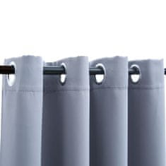 Greatstore Zatemnitvena zavesa s kovinskimi obročki siva 290x245 cm