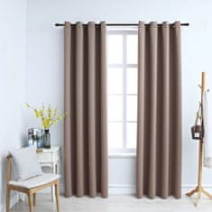 Greatstore Zatemnitvene zavese s kovinskimi obroči 2 kosa taupe 140x245 cm