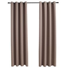 Greatstore Zatemnitvene zavese s kovinskimi obroči 2 kosa taupe 140x245 cm