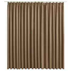 Vidaxl Zatemnitvena zavesa z obešali taupe 290x245 cm