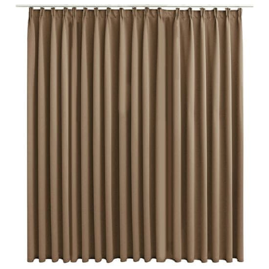 Vidaxl Zatemnitvena zavesa z obešali taupe 290x245 cm
