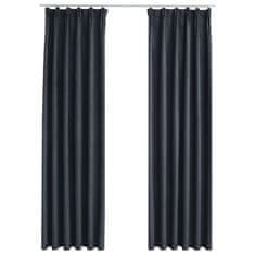 Vidaxl Zatemnitvene zavese z obešali 2 kosa antracitne 140x245 cm