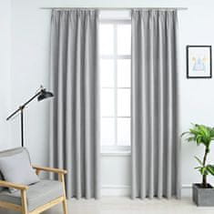 Vidaxl Zatemnitvene zavese z obešali 2 kosa sive 140x245 cm